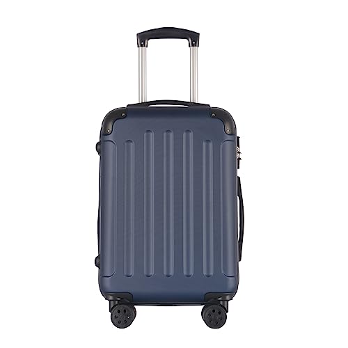 T-LoVendo Maleta de Viaje Cabina Trolley 20” (40L). Equipaje de Mano. 4 Ruedas Dobles. 55x40x20cm. Material ABS Semirigida. Cerradura con combinación numérica. Asa telescópica. Color Azul Marino