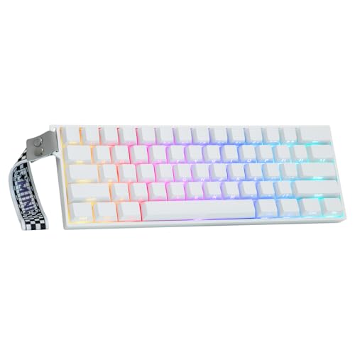 MechLands Aula Mini60 HE PRO Wireless Hall Effect Keyboard, 4000mAh, SOCD & DKS, Magnetic Gaming Keyboard with Fast Trigger, Adjustable Actuation, 8K Polling, RGB Backlit, Sound Dampening (White)