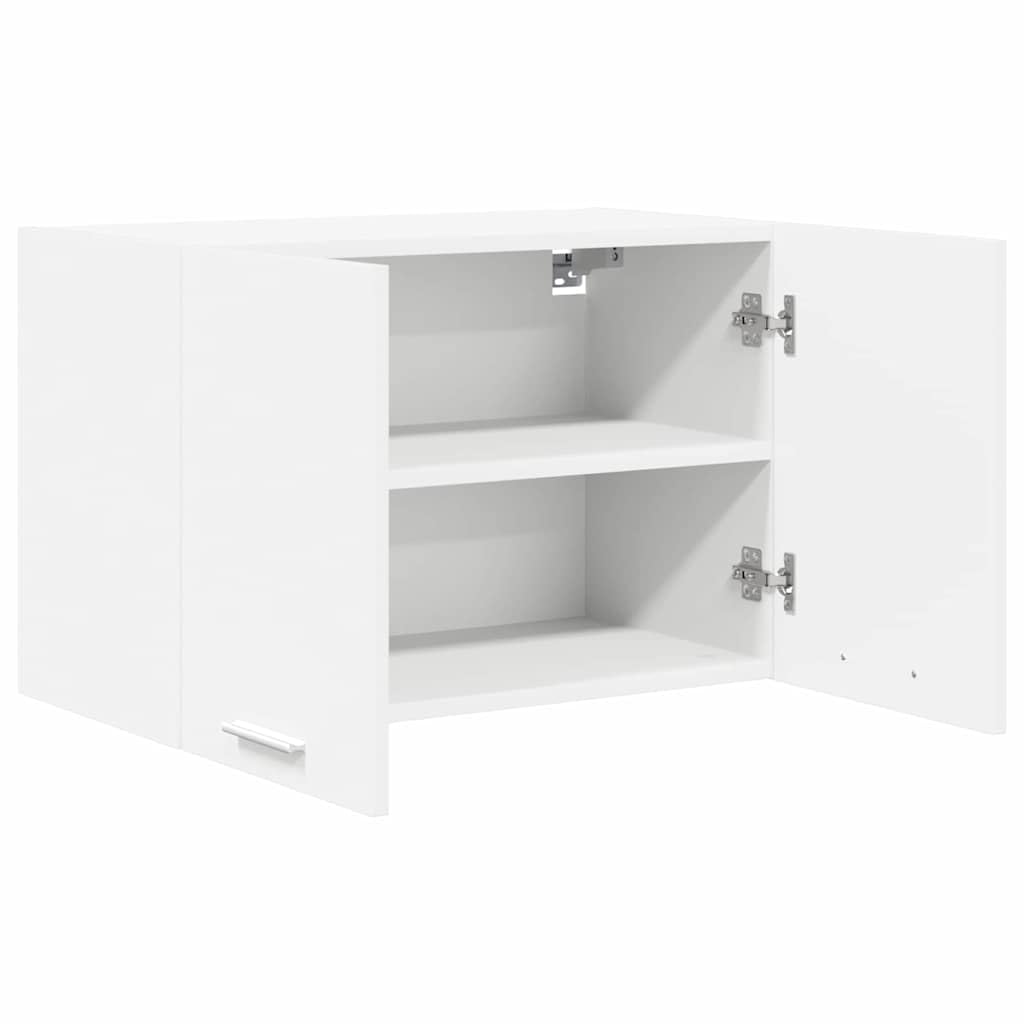 Biała szafka wisząca z materiału drewnopochodnego, 60 x 31 x 40 cm, z dużą ilością miejsca do przechowywania i 2 drzwiami na zawiasach, idealna jako szafka kuchenna i do przechowywania w