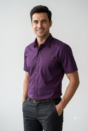 Image of Appel Touch Men's Cotton Blend Formal Shirt Half Sleeves