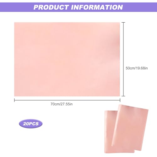 Seidenpapier Rosa Verpackungsmaterial 50 x 70 cm Rosa Tissue Paper Metallic Blumenpapier Seidenpapier Pink zum Verpacken 20 Blatt