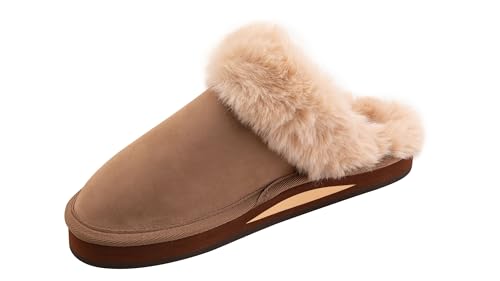 Pantoufles en cuir anti pieds froids Rainbow Sandals Sunset Snugs doublées polaire femme