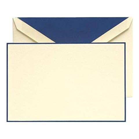 Crane & Co. Regent Blue Hand Bordered Ecruwhite Correspondence Cards (CC3131) Cover