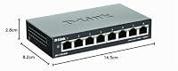D-Link DGS-1100-08V2, 8-Port Layer 2 Smart Managed Gigabit Switch, (8 x 10/100/1000 Mbit/s BaseT Port, lüfterlos, Metallgehäuse), schwarz – Ansicht 4