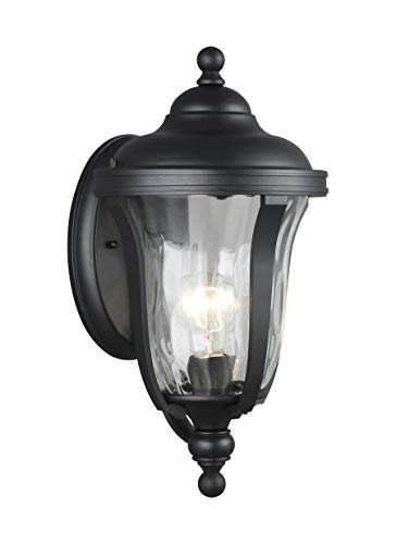 Sea Gull Lighting Generation 8514201-12 Transitional One Light Outdoor Wall Lantern from Seagull-Perrywood Collection in Black Finish, Small