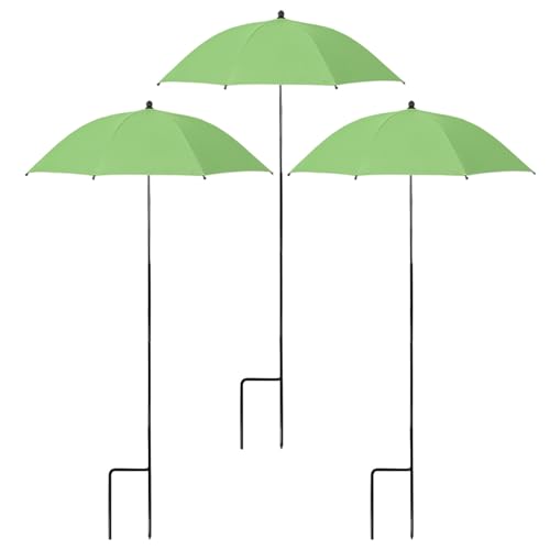 Pack de 3 sombrillas para plantas de exterior con estaca y protección solar UPF 50+