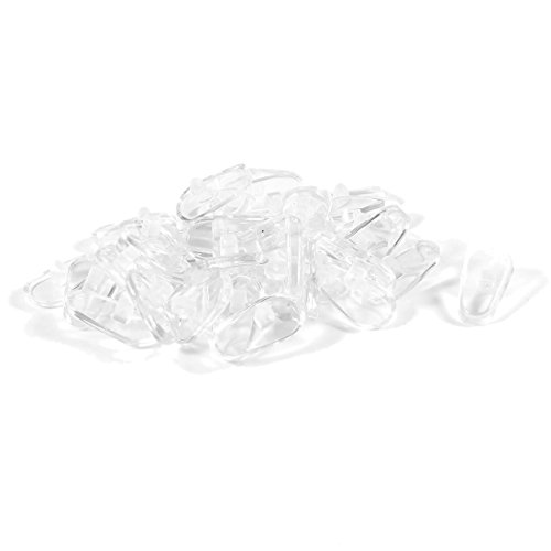 TOOGOO(R) Clear White Screw on Eyeglass Glasses Oval Silicone Nose Pads 13mmx7mm 20 Pair