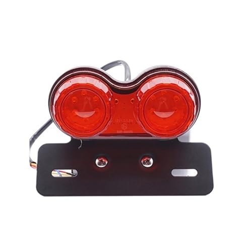 Support de plaque moto avec feu stop rouge pour road trip