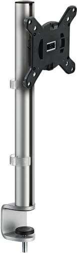 Novus My One c Monitor Mount w/Desk Clamp Base, Adjustable for Ergonomic Viewing, Easy Installation, Ideal for Home Offices, Silver