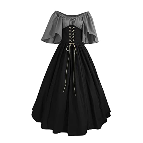 Mittelalter Kleider Damen Vintage Court Maskerade Kleid Mittelalter Gothic Party Abendkleid Renaissance Mittelalterkleid TrompetenäRmel Ballkleid...