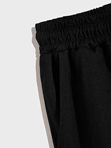 Romwe Men's Cartoon Graphic Drawstring Shorts Athletic Gym Workout Shorts With Pocket Black M #TOP3