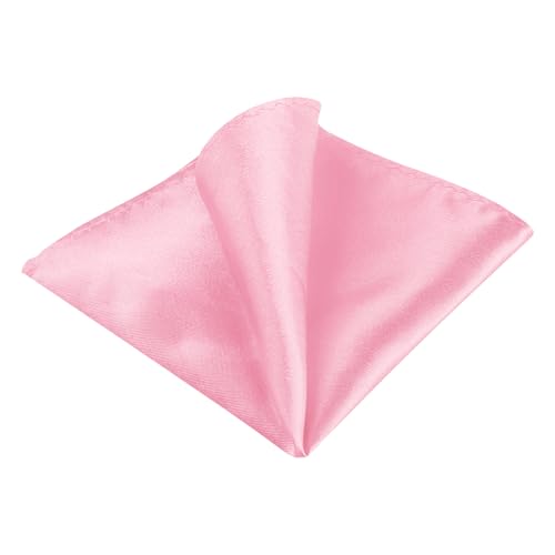 Allegra K Mens Pocket Squares Handkerchiefs Solid Color for Wedding Party One Size Pink