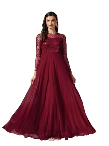 Image of Miss Chase Women's Long Sleeve Sequin Maxi Dress