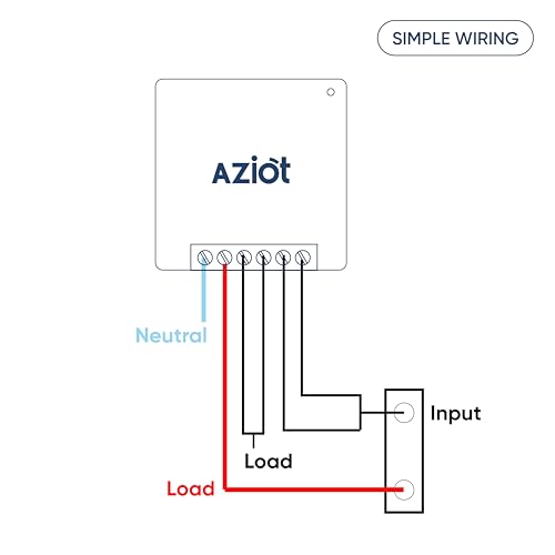 Image of Aziot Smart Switch 1 Node 16A With Energy Monitoring WiFi And Bluetooth Smart Relay Switch Polycarbonate 1 Pack