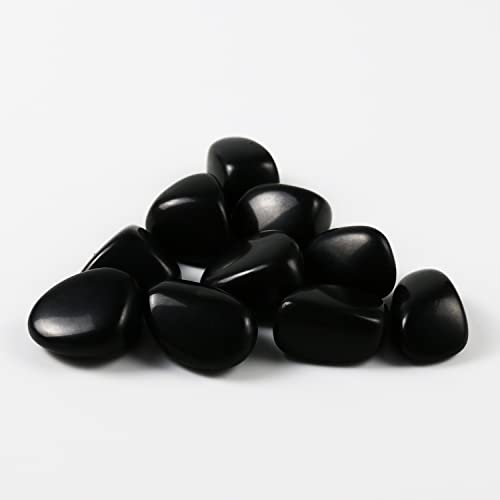 Nvzi Natural Black Obsidian Crystal Stone, Black Stones Bulk, Crystals And Healing Stones, Tumbled Polished Stones For Decoration, Wicca, Reiki, Chakra And Energy, Witchcraft Supplies(10 Pcs) #TOP1