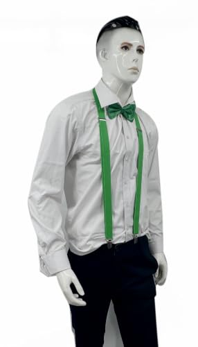 Image of Men's Suspenders Bowtie Set Elastic Y Shape Style Women's Suspenders Bowtie For Wedding&Formal Events