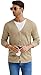 NITAGUT Mens Cardigan Sweater Vintage Striped V-Neck Long Sleeve Button Down Knitted Sweaters,Beige, Medium
