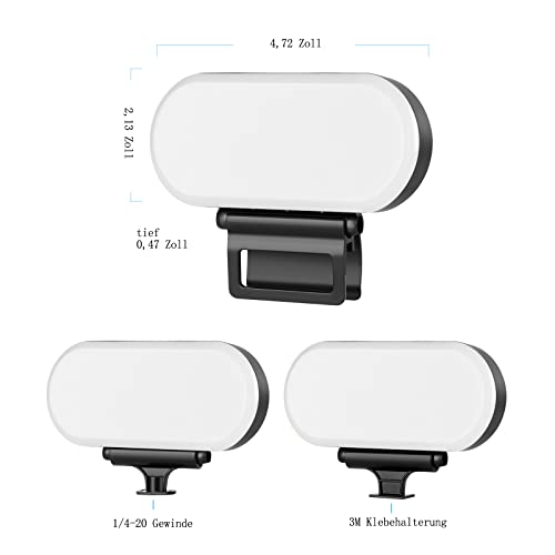 IOXQP LED Videoleuchte, 3 Clip Videokonferenzleuchte, 3000mAh wiederaufladbares dreifarbiges Licht, verwendetfür… – Bild 3