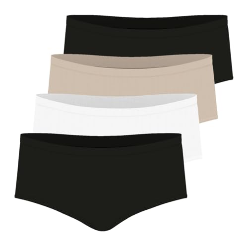 Athena - Lot de 4 Boxers Femme Ecopack Basic - Confort et Naturalité du Coton Stretch Ultra Doux - Label Oeko-TEX® Standard 100