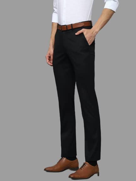 Image of VILLAIN Solid Mid-Rise Stretchable Men's Formal Trousers