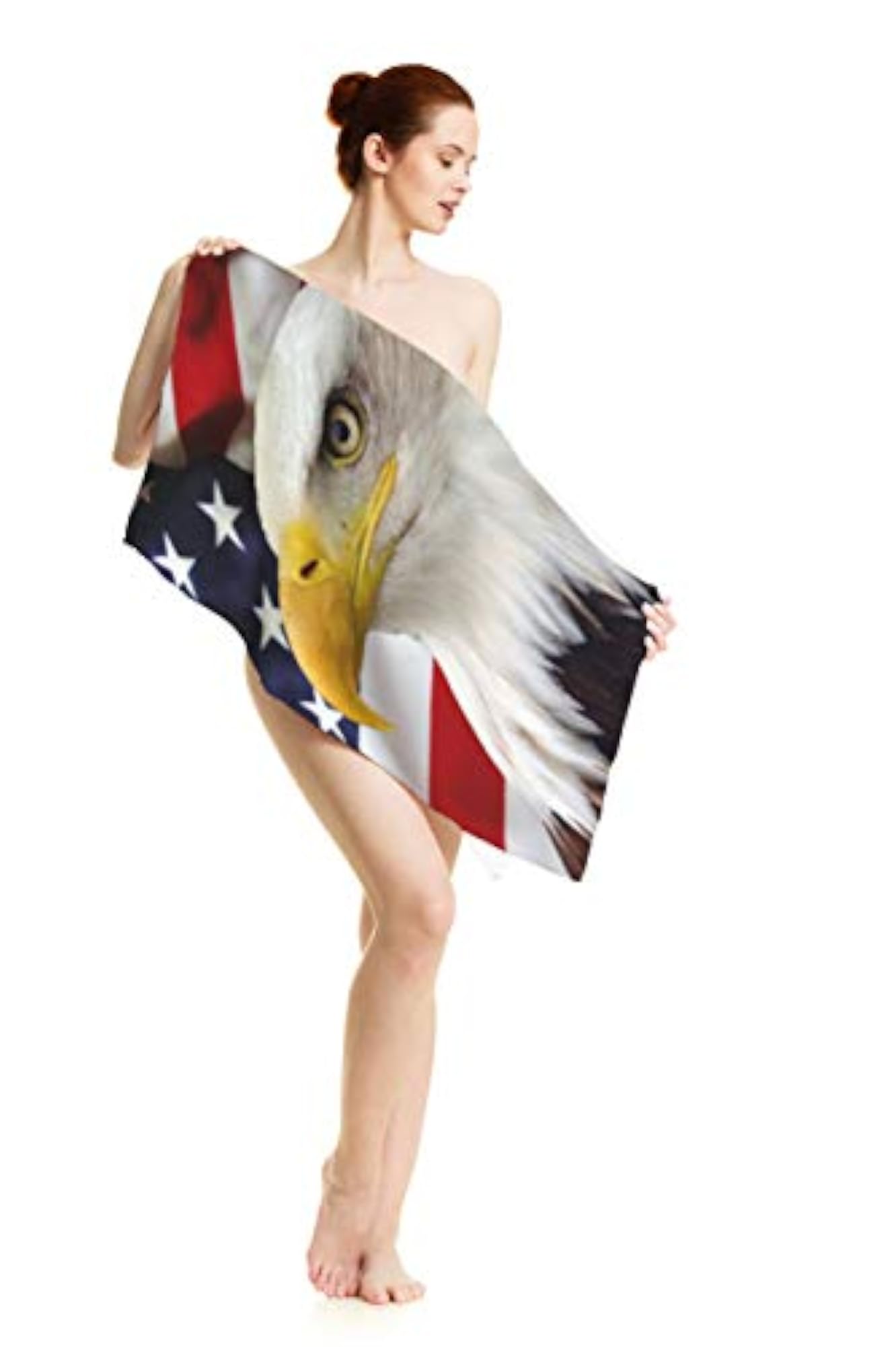Hand Towels American Bald Eagle USA Flag, Soft Absorbent Towel