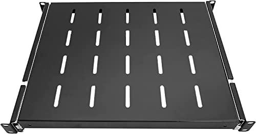 Tedgetal 1U Sliding Rack Shelf 19\" Server Rack Mount Cabinet 14\"-22\" Adjustable Depth 4 Post