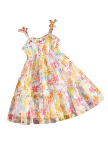 Image of Buy & Try Girls Printed Georgette Frock, Sleeveless Summer Dress, Lightweight Knee Length Baby Girl Dress, Casual Outfit, Soft Comfortable Fabric, Stylish Kids Wear