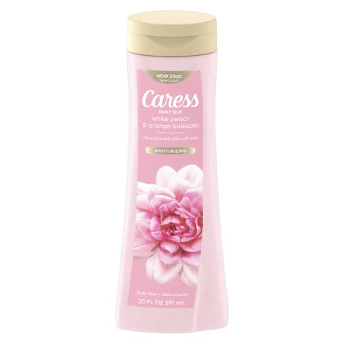 Caress Body Wash With Silk Extract For Noticeably Silky, Soft Skin Daily Silk Body Soap With White Peach & Orange Blossom 20 fl oz
