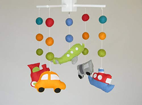 image for RainbowSmileShop Travel mobile Transport mobile Baby crib mobile Boy b