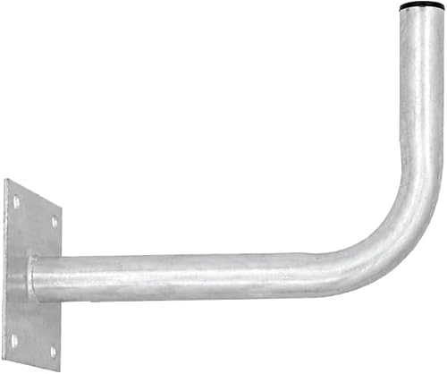 L-Shape Wall Bracket, Electro Plated Steel, 320x220x32mm, for TV/SAT/GSM Antennas, DStv Approved,