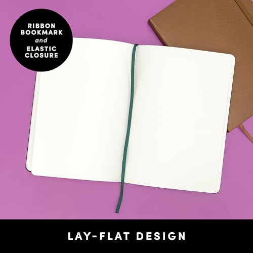 Image of PAPERAGE Blank Journal Notebook, (Turquoise), 160 Pages, Medium 5.6 in x 8 in - 100 GSM Thick Paper - Hardcover Journaling Notebook for Work, School, Note Taking or Sketching