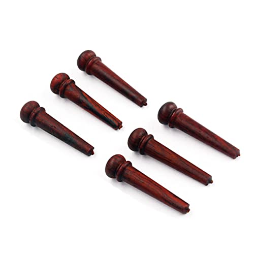 BESPORTBLE 6 PCS String Acoustic Guitar Bridge Pins Rosewood String Pegs for Folk Instruments Easy Installation Durable Enhance Sound Clarity