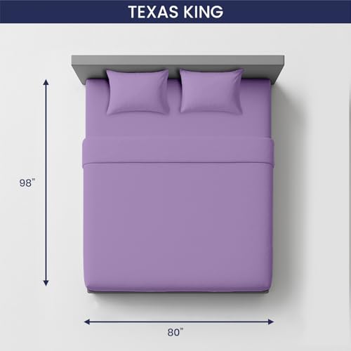 Image of SGI Bedding 80 inchx98 inch 4 Pc Texas King Sheet Set 600 TC 12 inch Deep, Lilac