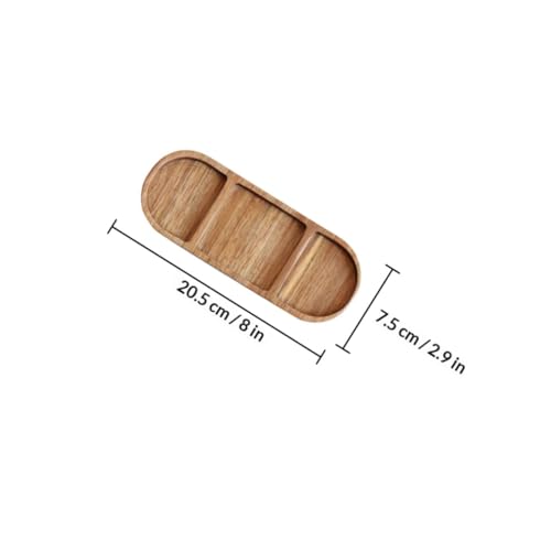 Plato vintage de madera con 3 compartimientos NUOBESTY miniatura 2