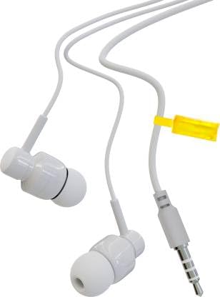 Basic in-Ear Earphones with Mic Wired Headset (White, in The Ear)