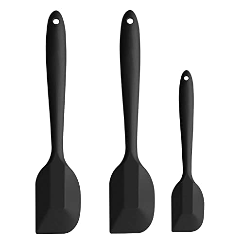 Spatule en Silicone,3 Pcs Spatules en à la Chaleur Spatule en Silicone Sspatule à Pâtisserie de Cuisine noyau en Acier Inoxydable Ustensiles de Cuisine de Qualité pour la Cuisson et le mélange Cover