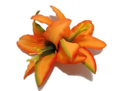 Double Orange Lily Flower Hair Clip