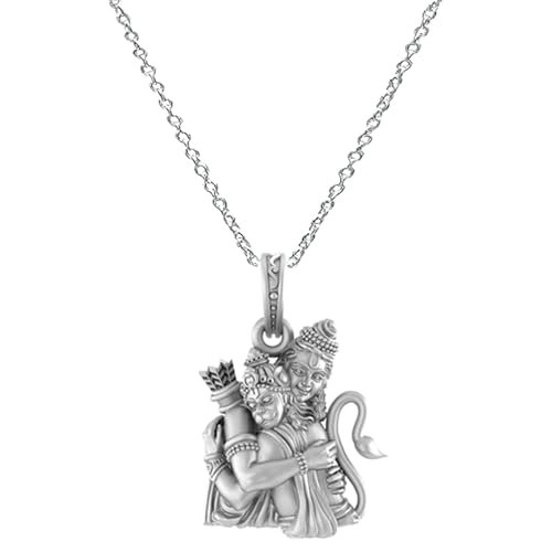 Pendentif Hanuman en argent pur avec chaîne d'ancre pour homme et femme