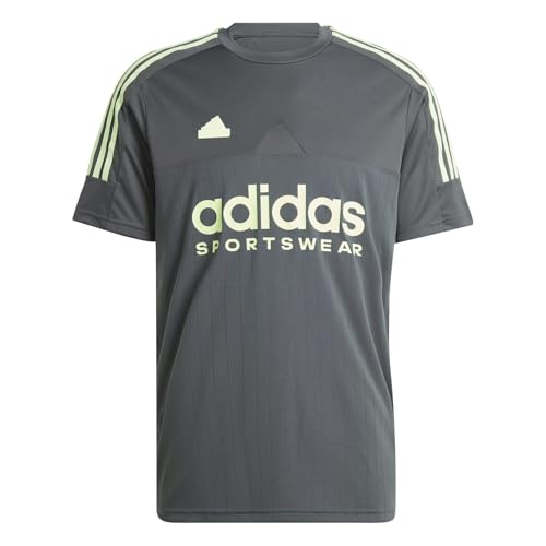 adidas Mens Tiro T-Shirt Grey/Green Spark L