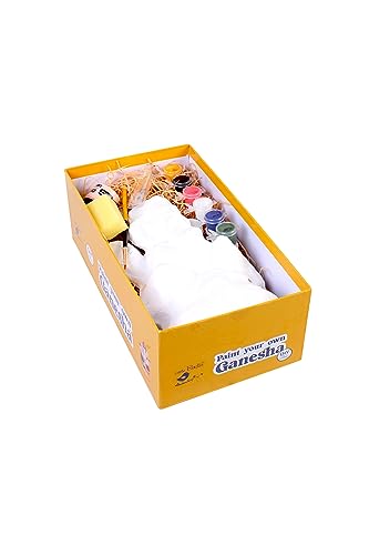 Image of Little Birdie Ganesha Diy Craft Kit|Paint & Decorate Your Own Ganesha /Ganpati|Paper Mache Ganesha Kit For Home & Office Temple Decor|Gifts For Ganesh Chaturthi,Diwali-9 X 6Inch (Orange)