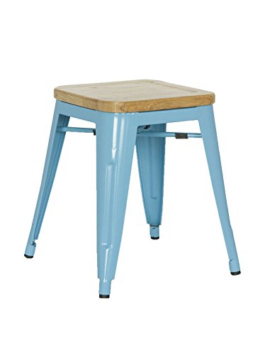 lo+demoda Ural Color Edition Taburete, Madera, Azul Claro, 55x48x84 cm, 2 Unidades