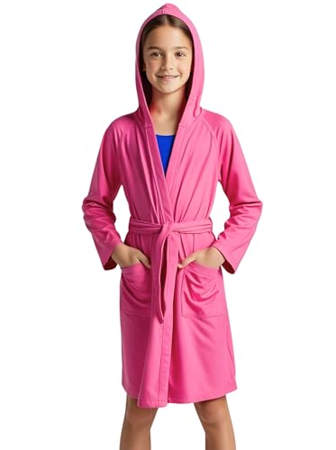 o-day Peignoir Enfant en Microfibre Léger et Pratique avec Capuche, Poches et Ceinture – 4 à 14 Ans