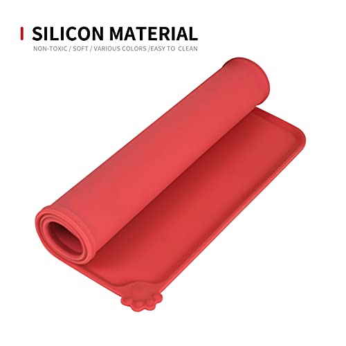 LUXACO Silicone Pet Pad, Cat Dog Bowl, Anti-Slip Waterproof Pad, Edge Raised, Floor Waterproof, Multiple Colors and… - Image 4