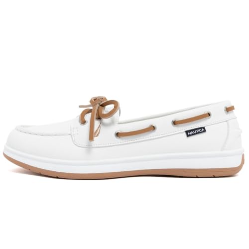 Image of Nautica Women's Casual Boat Shoes, Moc-Toe Loafers with Cushioned Insole, Deck Fashion Sneaker