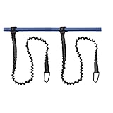 Naisfei Kajak Paddelleine 2 Stück, 1.5M Paddel Sicherungsleine Kanu Elastische Paddel Leine Angeln Rod Halter Sicherheitsseil mit Karabinerhaken Kajakpaddel Zubehör(schwarz)
