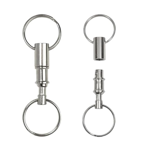 erioctry 2 Pcs Heavy Duty Dual Key Ring Detachable Pull