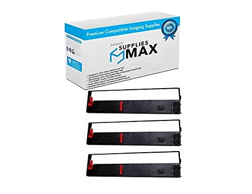 SuppliesMAX Compatible Replacement for TallyGenicom 2365/2380/7265/Dascom 4347 Series/T2265+/T2280+ Black Printer Ribbons (3/PK) (GCM062471_3PK)