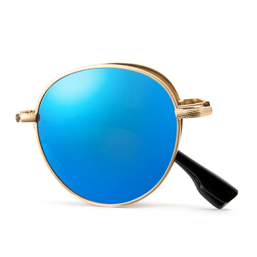 Cyxus Round Foldable Sunglasses for Women Men Polarized UV 400 Protection Folding Sun Glasses2