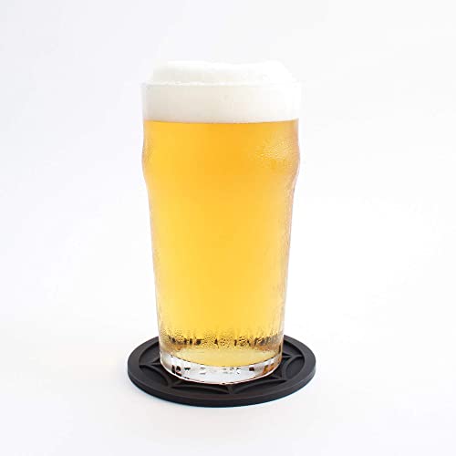 Silicone Coasters For Drinks - 6 Pack Unique Design Spider Drink Coasters, 4" Black Coaster Set By Coasterfield #TOP2