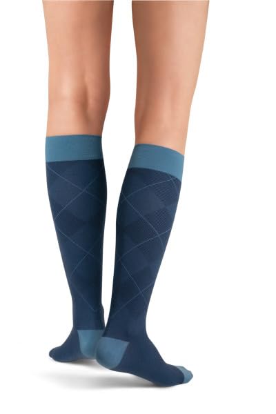 Image of JOBST Casual Pattern Compression Knee High Socks, Closed Toe, 20-30 mmHg Moderate Support for Swollen Legs